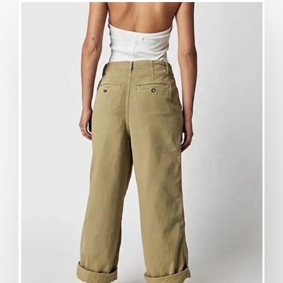 Free People Olive Green Women's Pants Size 8 - Picture 2 of 5